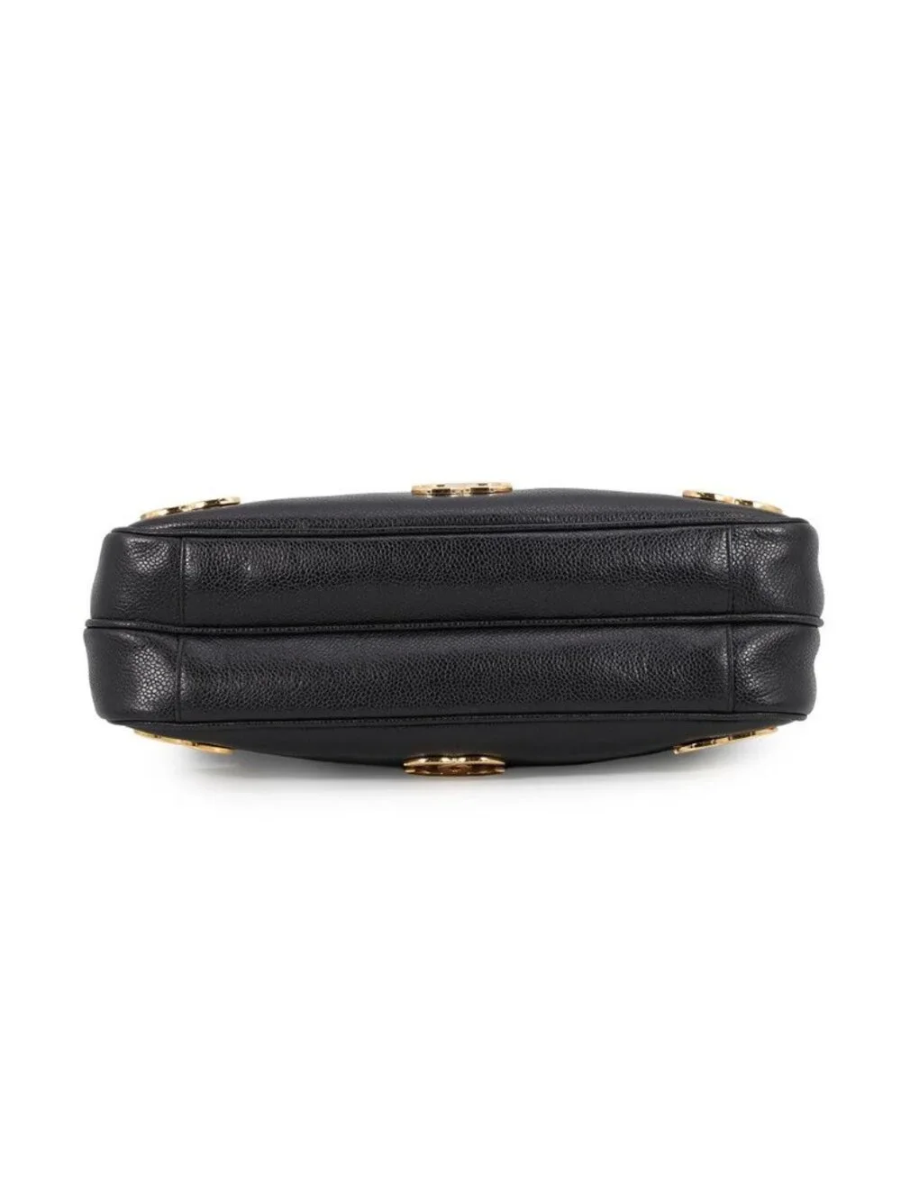 Chanel Chain Tote Triple CC Logo Caviar Leather Black